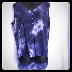 Como Vintage Navy/White Tie Die Sleeveless Top XL